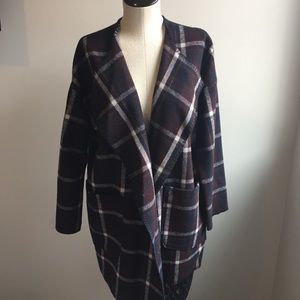 Storm & Marie Wool Blend Plaid Duster Coat